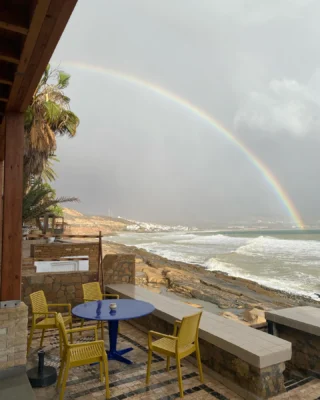 Amazing double rainbow at Anchor point Taghazout Morocco . Such a cleansing and moving moment !